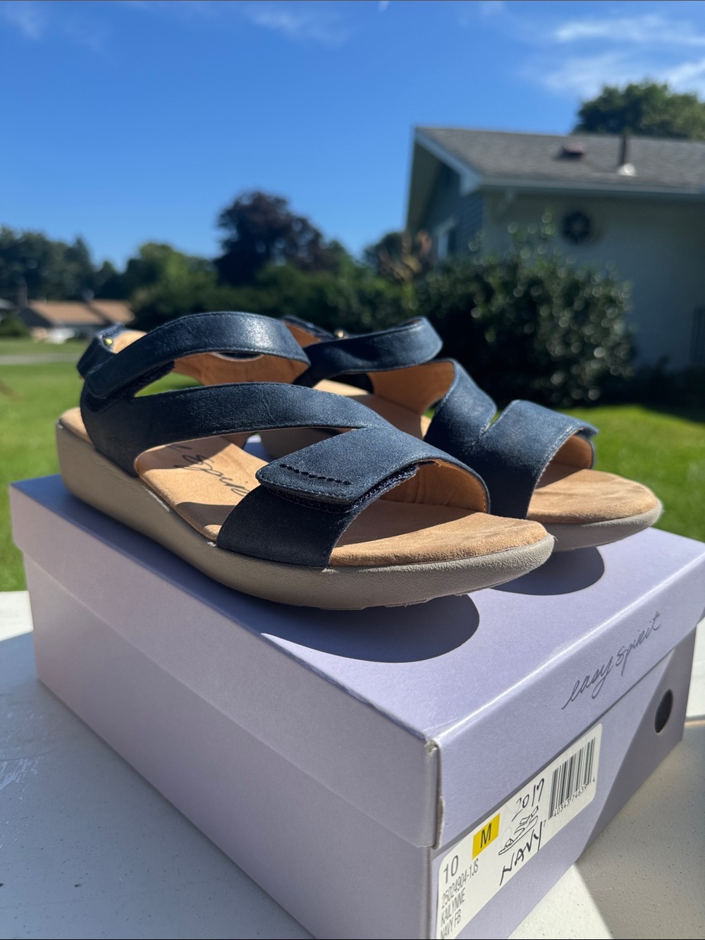 Easy Spirit Navy Strappy Comfort Sandals (Kailynne)